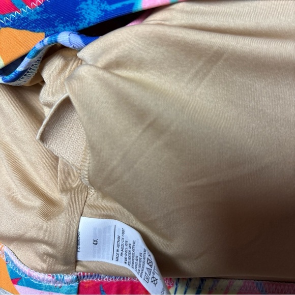 Old Navy Women’s Scoop Bikini Swim Top Orange Blue Size 4X NWT! - Picture 6 of 15